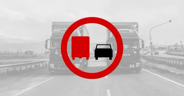 Zakaz wyprzedzania ciężarówek: Od kiedy? Kary i wyjątki
