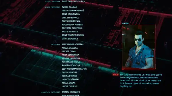 Viktor z Cyberpunk 2077 zaprasza na pogawędkę po wykonaniu cyberpunk 2077 misje główne.