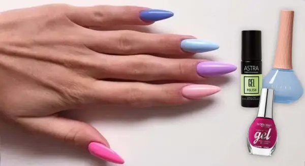 Unghie con colori pastello, perfetti per la primavera. Smalti Astra e Deborah Milano.