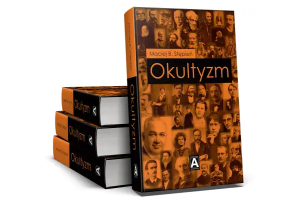 Okultyzm co to? Książka Macieja B. Stępnia z portretami postaci historycznych na okładce.
