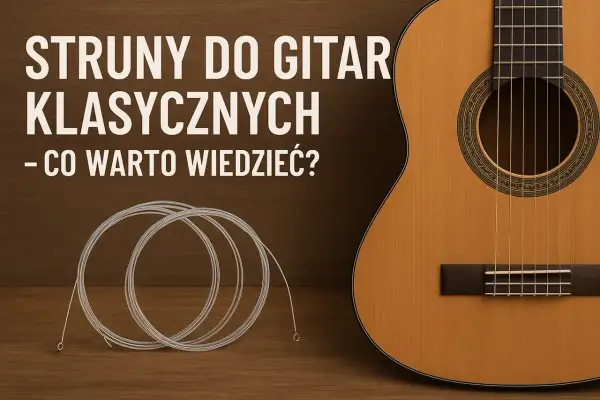 Nowe struny w gitarze klasycznej, lśniące i gotowe do gry.