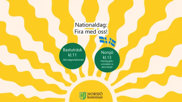 Nationaldag: Fira med oss! Bastuträsk kl.11 vid järnvägsstationen, Norsjö kl.13 på hembygdsområdet. Även om man jobbar på nationaldagen kan man fira!