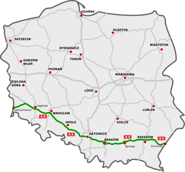 Autostrada A4 skąd dokąd – pełna trasa i najważniejsze miasta