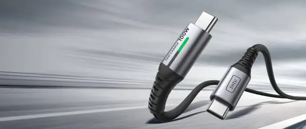 Kabel USB 3.2 Gen 2 z szybkim ładowaniem 100W, z wtyczkami USB-C.