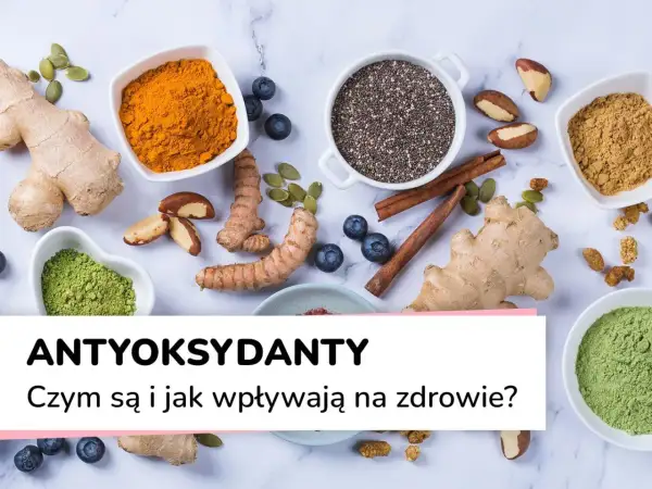Składniki bogate w **przeciwutleniacze**: kurkuma, jagody, imbir, nasiona chia, orzechy brazylijskie.