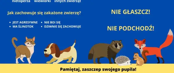 Zwierzęta z objawami wścieklizny są agresywne i ślinią się. Nie głaszcz ich, nie podchodź! Zaszczep swojego pupila.