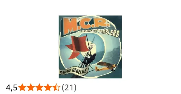 Copertina di "Radio Rebelde" dei Modena City Ramblers, con un aereo giallo e una bandiera rossa.