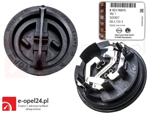 Gniazdo żarówki H7 do Opel Corsa C. Oryginalna część z numerem 93176975, idealna do wymiany żarówki przód.