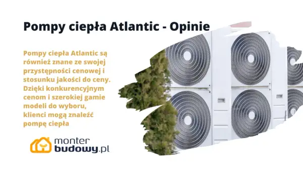 Zdjęcie przedstawia rząd jednostek zewnętrznych pomp ciepła Atlantic.