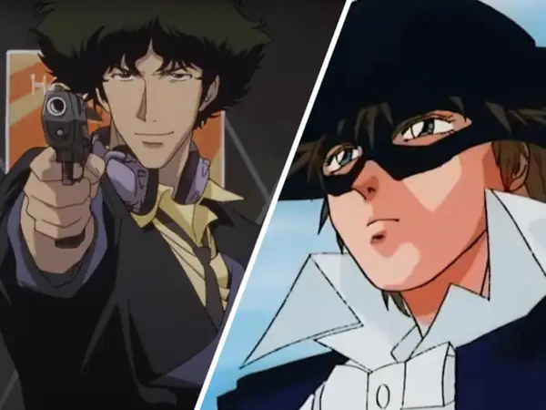 Spike Spiegel z pistoletem i tajemnicza postać w masce – ikony japońskich bajek z lat 90.