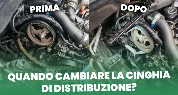 Confronto tra cinghia di distribuzione prima e dopo. Scopri ogni quanto si cambia la cinghia di distribuzione per la manutenzione del motore.