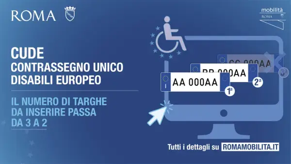 CUDE: il contrassegno invalidi europeo. Il numero di targhe da inserire passa da 3 a 2.