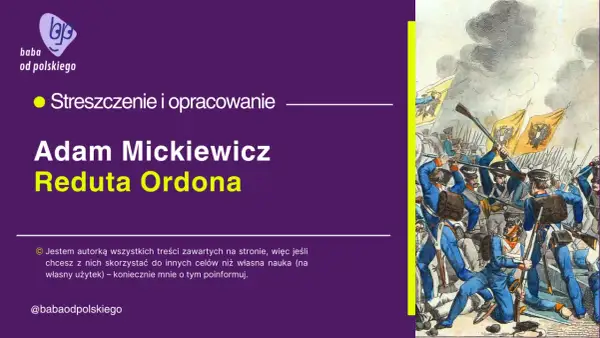 Ilustracja przedstawia bitwę z żołnierzami w niebieskich mundurach i flagami.