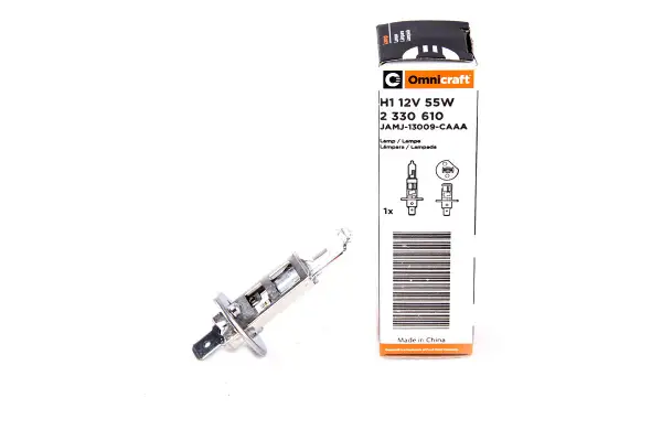 Żarówka H1 12V 55W Omnicraft, idealna do przednich świateł Ford Fiesta Mk6. Nowa, w opakowaniu.