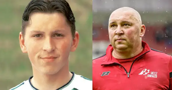 Mariusz Lewandowski jako młody chłopak i jako dojrzały mężczyzna.
