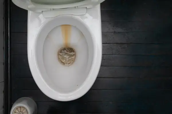 Vergilbte Ränder in der Toilette zeigen, dass es Zeit ist, Urinstein zu entfernen. Hausmittel wie Essig oder Zitronensäure können helfen.