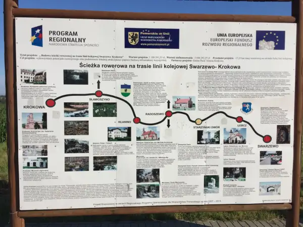 Mapa tras rowerowych Wejherowo: ścieżka rowerowa na trasie linii kolejowej Swarzewo-Krokowa. Odkryj atrakcje regionu.