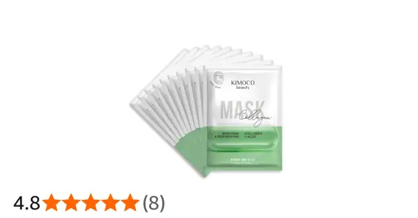 Opakowanie masek Kimoco Collagen z aloesem, wygładzających i regenerujących.