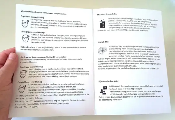 Tekst over cognitieve en zintuiglijke overprikkeling na hersenletsel. Beschrijft klachten en duur, en wat h-ZZO is. Kan overprikkeling overgaan? Ja, maar h-ZZO duurt lang.