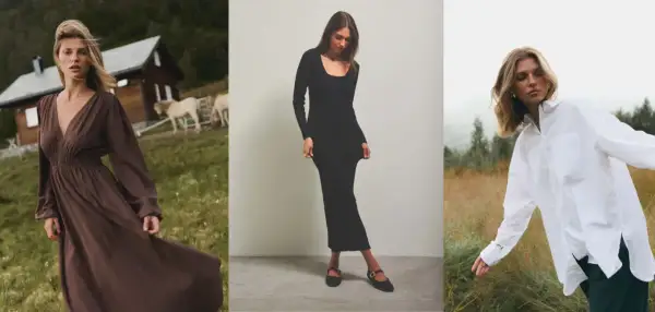 Eleganckie sukienki i koszula – inspiracje, jak się ubrać na wigilię firmową.