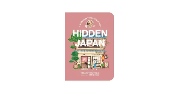 Okładka książki "Hidden Japan" z ilustracją uroczej uliczki i kotem. To idealne książki o Japonii dla każdego, kto chce odkryć jej sekrety.