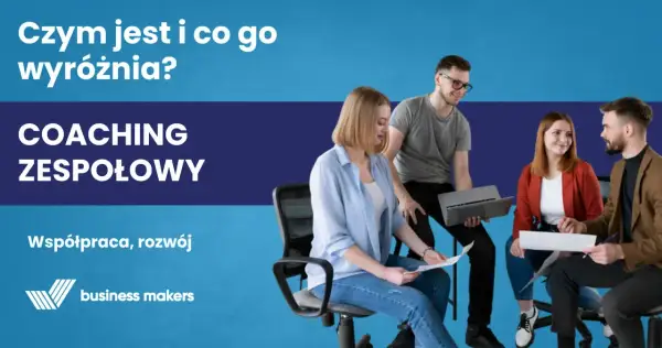Zespół podczas sesji coachingowej, dyskutujący o współpracy i rozwoju.
