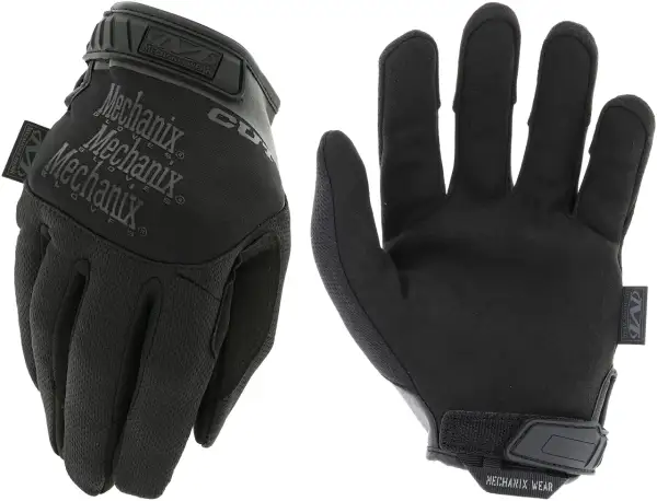 Un par de guantes anticorte Mechanix negros, listos para proteger tus manos en cualquier tarea.