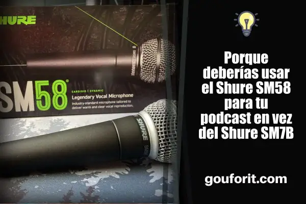Dos micrófonos Shure SM58, uno en su caja, son un micrófono de presión ideal para podcasts.