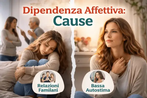 Dipendenza affettiva: cause. Una donna triste, con relazioni familiari difficili, e una donna pensierosa, con bassa autostima.