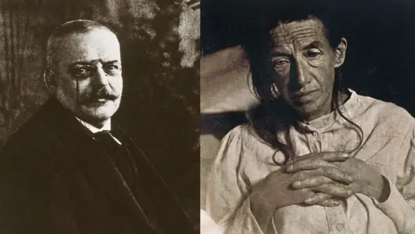 Alois Alzheimer, der Namensgeber der Krankheit, und eine Patientin, deren Fall er dokumentierte.