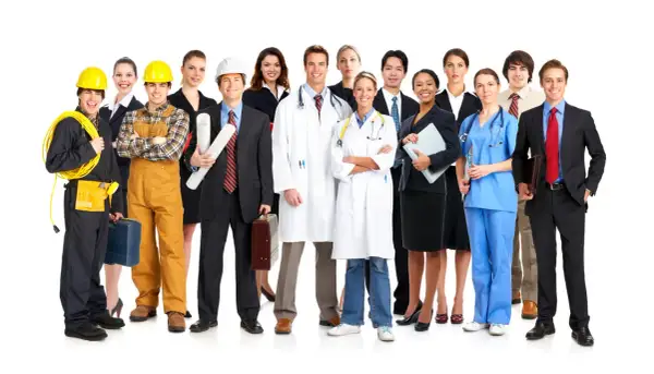 Vielfältige Berufsgruppe, von Handwerkern bis Ärzten. Ideal für ein Fernstudium Büromanagement.