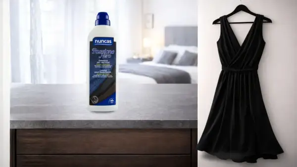 Detersivo per capi scuri e un vestito nero. Ideale per lavare bianchi e neri insieme, mantenendo i colori brillanti.