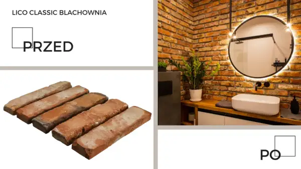 Przed i po: stara cegła w łazience. Szukasz informacji: jaki impregnat do starej cegły forum? Oto inspiracja!