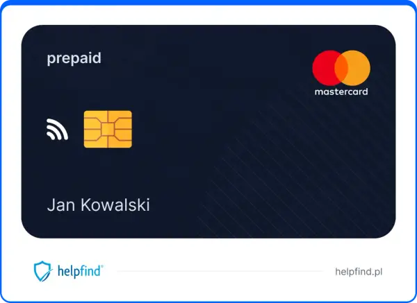 Karta prepaid Mastercard z chipem i symbolem płatności zbliżeniowych, należąca do Jana Kowalskiego. To jeden z rodzajów kart płatniczych.