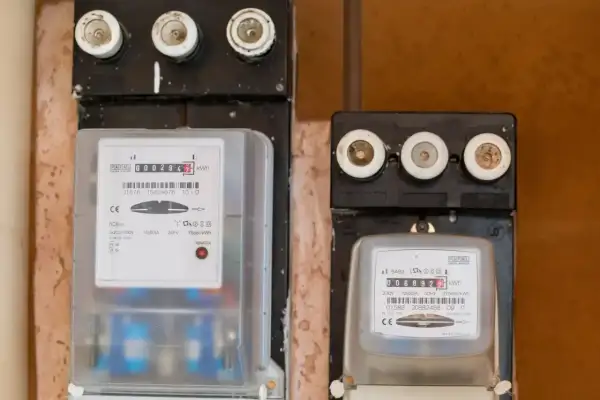 Dwa liczniki energii elektrycznej, jeden z nich czeka na wymiana licznika Tauron.