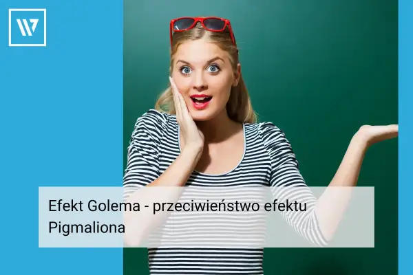 Zaskoczona kobieta z otwartymi ustami i dłońmi na policzkach, symbolizująca efekt Golema.
