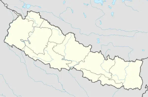 Mapa administracyjna Nepalu z zaznaczonymi granicami i rzekami.