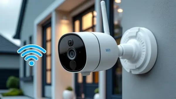 Caméra de surveillance wifi extérieur installée sur un mur. Guidez-vous pour comment installer une caméra de surveillance wifi extérieur.