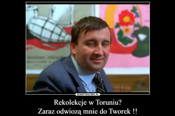 Polska gdyby mem: mężczyzna w garniturze z miną mówiącą "Rekolekcje w Toruniu? Zaraz odwiozą mnie do Tworek!!".