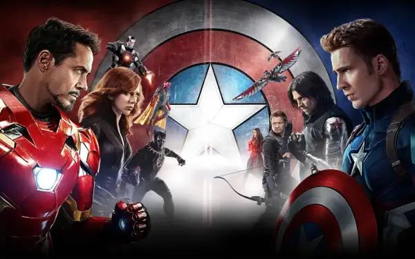 Postacie Marvela: Iron Man, Czarna Wdowa, Czarna Pantera, Vision, Sokół, Zimowy Żołnierz, Kapitan Ameryka, Hawkeye, Scarlet Witch.