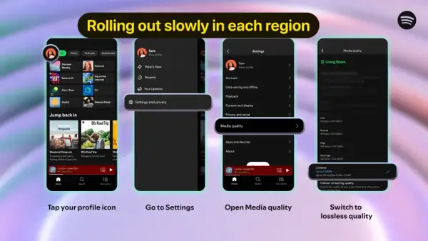 Spotify jakość dźwięku: od niskiej do bezstratnej. Wybierz najlepszą jakość dla siebie w ustawieniach.