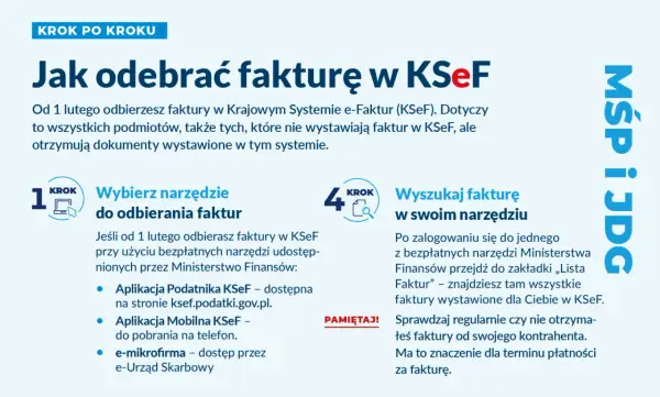 Jak odebrać fakturę w KSeF? Wybierz narzędzie, wyszukaj fakturę. KSeF to system do odbioru faktur.