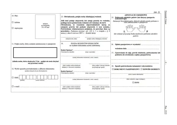 Formularz paszportowy: dane osobowe, zgoda rodziców, opłata, potwierdzenie tożsamości. To, co potrzeba do wyrobienia paszportu.