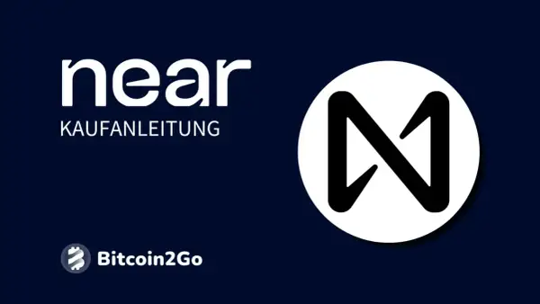 Anleitung zum Kauf von NEAR Protocol Kryptowährung mit dem NEAR-Logo und dem Bitcoin2Go-Logo.