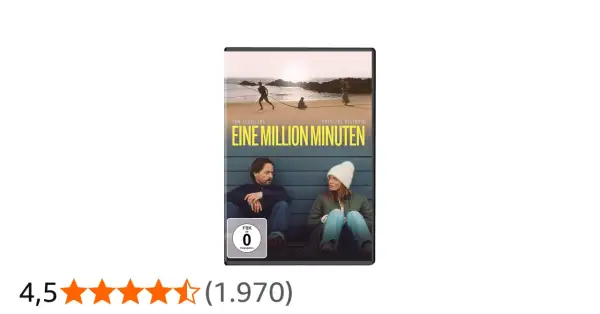 DVD-Cover "Eine Million Minuten" mit Tom Schilling und Karoline Herfurth. Ein Paar sitzt nachdenklich nebeneinander.