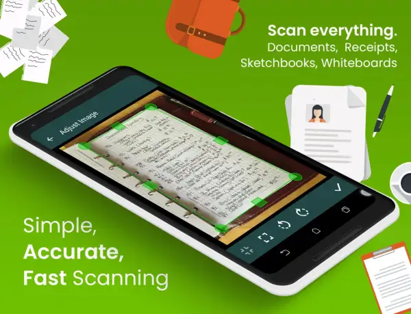 Móvil escaneando un cuaderno de gastos. Aprende cómo escanear un documento con el móvil de forma simple y rápida.