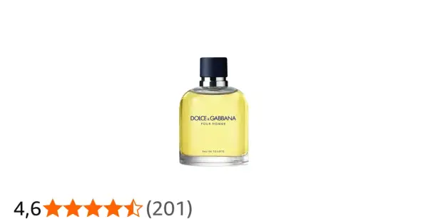 Flakon perfum Dolce & Gabbana Pour Homme, klasyczny zapach dla mężczyzn, z oceną 4,6 gwiazdek.