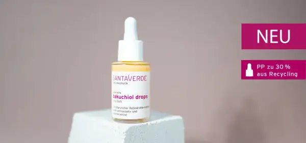SANTA VERDE Bakuchiol Drops: Die pflanzliche Retinol-Alternative mit antioxidativer und regenerierender Wirkung. Neu & aus Recycling.