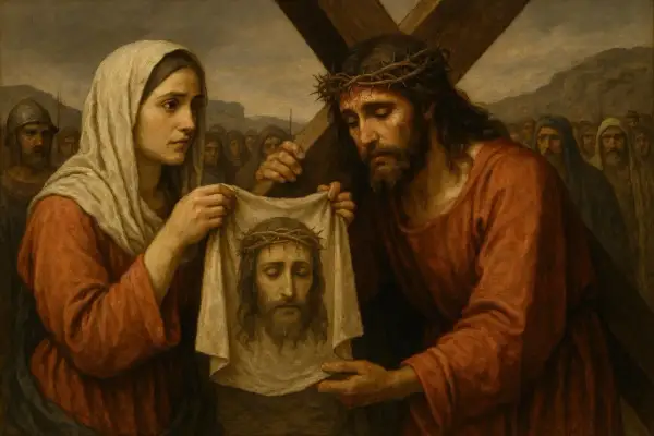 La vera storia della Veronica: un volto impresso su un velo, un gesto di pietà durante la Via Crucis.