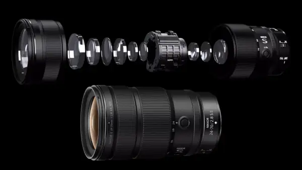 Dettagli interni dell'obiettivo Nikon Z 24-70mm f/2.8 S II, un'anteprima delle novità Nikon.